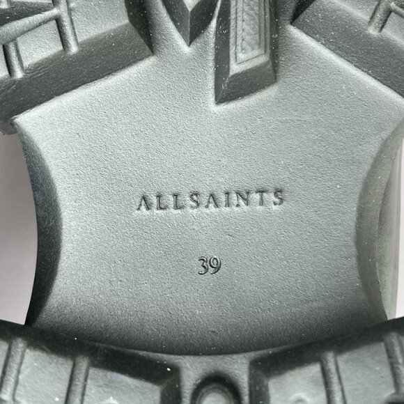 NEW AllSaints Harlee Lug Sole Chelsea Boots — Black Leather - Picture 9 of 12